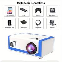Projecteur LED avec USB, mini projecteur portable 1080P, télécommande, projecteur de films intérieur/extérieur M1