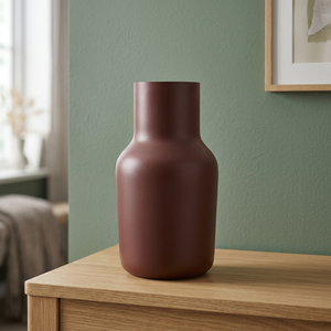 Vase à fleurs en fer brun mat de luxe, design moderne, fait main, décoration de table et murale pour salon - Cadeau de baptême I H C - Product Image 1