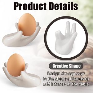 Sáng Tạo 2-Mảnh Gốm Bền Vững Trứng Chủ Đặt Giá Trị Cao Phục Sinh Trang Trí Trứng Khay Nhà Sản Xuất Sứ Chất Lượng Cao Trứng Công Cụ - Product Image 4