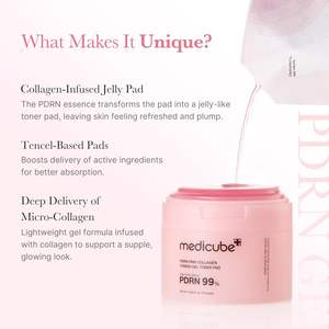 Medicube Toner Pads au collagène rose et ADN de saumon – Gelée coréenne apaisante et illuminatrice pour un teint uniforme – Soin coréen pour la peau - Product Image 5