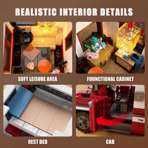 Bloques de Construcción Pequeños de 880 Piezas, Autocaravana Realista con Utensilios de Cocina para Exteriores y Luces, Juguete para Niños de 6 Años en Adelante - Product Image 3