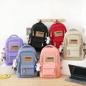 Wholesale Girls Geometric Zipper School <b>Backpack</b> with USB 20-36L Large Capacity Canvas for High School & Primary Students - Product Image 2