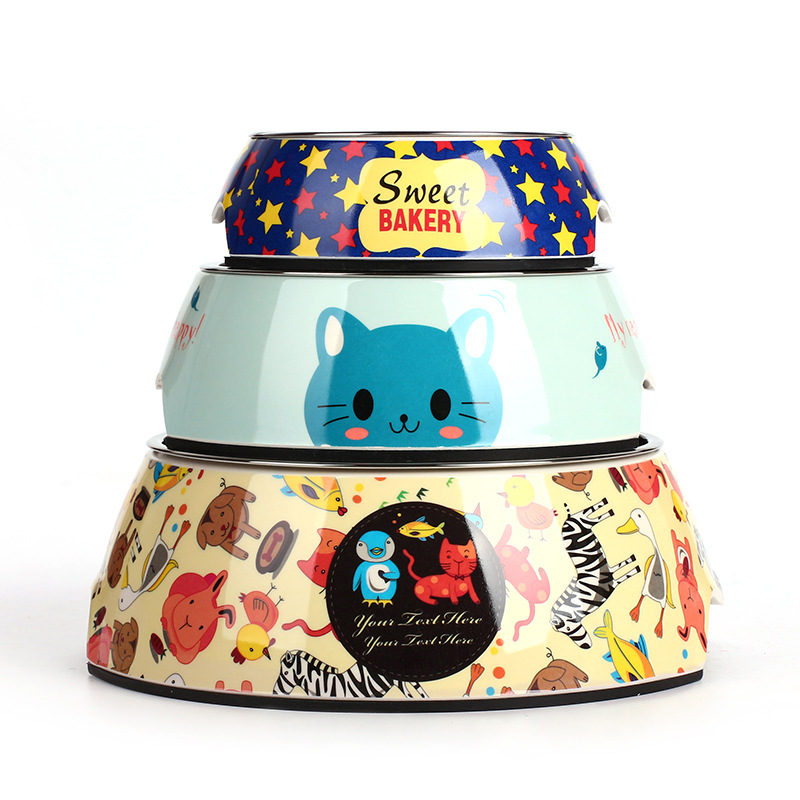 Wholesale Custom Double Wall Melamine dog bowl stainless steel with Non-slip Bottom dog food bowl