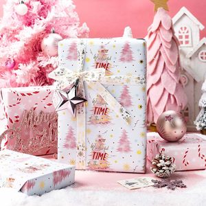 Pink Christmas Tree Wrapping <b>Paper</b> <b>Roll</b> 17 In X 32.8 Ft Gift Wrap For Holiday Crafting And Present Decorating - Product Image 2