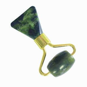 Rouleau de massage facial 2-en-1 intégré en jade Xiuyan, Gua Sha en forme de queue de poisson pour la réduction des pattes d'oie, vente en gros du fabricant - Product Image 5