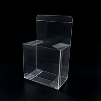 Boîte d'emballage en plastique PET/PVC transparente, jetable et écologique, avec gaufrage et double rabat, pour présentoirs de produits, personnalisable