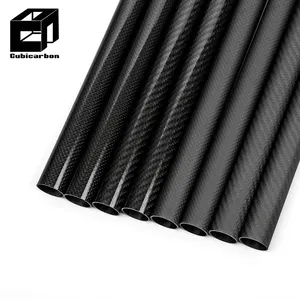 OEM Carbon Fiber Tubes Customized Roll Wrapped 3K Weave Surface Carbon Tube Round CFRP Pipes 3mm-400mm OD