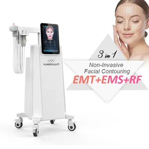 3 em 1 Peface Skin Lifting Rugas Remoção EMT EMS RF Apertando Magro Estimulação Muscular Facial Contour Refirmando Equipamento