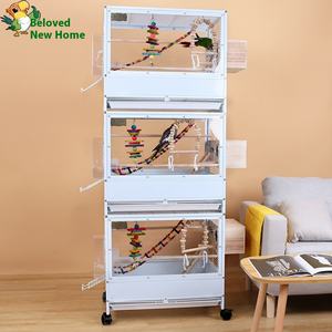 Şeffaf akrilik kafes büyük papağan kafes atiatiel kaplan özel büyük sıçrama lüks Villa yatay tel - Product Image 3