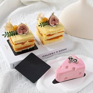 Mini bánh màu đen Hội Đồng Quản trị vòng nhỏ cupcake cơ sở bán buôn vuông mousse hiển thị chủ tam giác các tông khay dao hình dạng - Product Image 4
