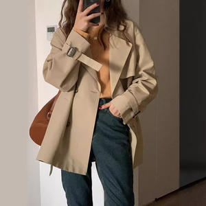 <span class=keywords><strong>Trench</strong></span> da donna alla moda giacca a vento a manica lunga primavera autunno giacca larga cappotto Casual stile popolare - Product Image 1