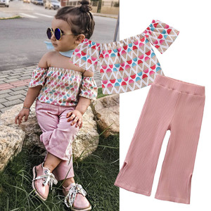 Vêtements pour bébés, ensembles de pantalons à pattes d'éléphant pour femmes, ensembles de pantalons pour bébés filles, vente en gros en Chine - Product Image 3
