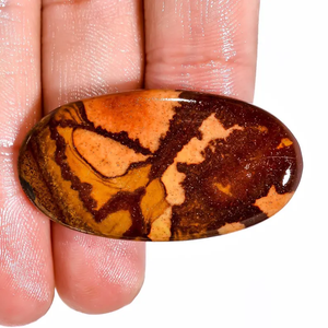 Cabochon de jaspe australien poli à la main ovale coupé ton de terre cristal naturel pierre précieuse en vrac pour la fabrication de bijoux cadeau artisanal - Product Image 3