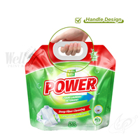 Pochette à bec verseur personnalisée de 2L, 3L, 5L grande capacité pour lessive, avec poignée, sac de recharge