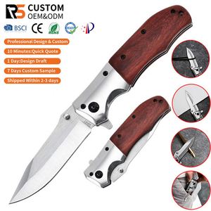 Cuchillo Plegable de Bolsillo de Alta Calidad, Acero Inoxidable 3CR13, Mango de Madera, Cuchillo Táctico para Camping, Supervivencia y Jungla - Product Image 1