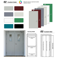 Portes simples modernes en acier, résistantes au feu, pour sorties de secours d'hôtel, avec barre de poussée, finition de surface, directement de l'usine