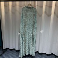 Robe de soirée de luxe en perles de cristal pour femme musulmane, Abaya, vêtements islamiques, élégante, manches chauve-souris, robe longue ample en mousseline
