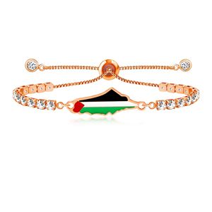Pulseras de Apoyo a Gaza Personalizadas al por Mayor, Cadena de Acero Inoxidable y Cuentas de Zirconia Esmaltada, Joyería de la Libertad para Hombres y Mujeres - Product Image 4