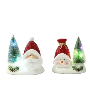 Truyền thống nhỏ CHA giáng sinh Santa Xmas LED của trang trí 3 thiết kế, gốm quà tặng sáng tạo & thủ công mỹ nghệ