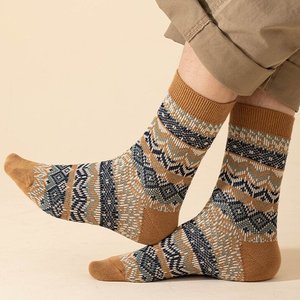 Chaussettes en coton respirantes et confortables pour hommes, style rétro <span class=keywords><strong>Fernand</strong></span>, personnalisables en gros, chaussettes thermiques mi-mollet pour l'hiver quotidien - Product Image 2