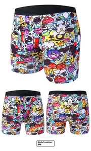 Men's Mid-Rise 4XL 5XL <strong>Long</strong> Leg <strong>Boxer</strong> Underwear Breathable Knitted Sports Anti-Abrasion Explosive Colorful Printed <strong>Boxer</strong> <strong>Briefs</strong> - Product Image 4