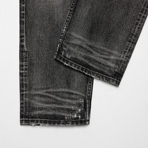 Jeans de Mezclilla Selvedge de 14.5oz Estilo <span class=keywords><strong>Americano</strong></span>, Personalizados OEM, con Reparaciones Desgastadas, Corte Recto para Hombre - Product Image 3