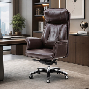 Poltrone Direzionali Moderne in Pelle con Braccioli Imbottiti, Design Ergonomico, Altezza Regolabile, Base Girevole per Ufficio e Laboratorio - Product Image 5