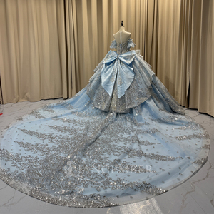 Mct023 Light Blue Quinceanera <b>Dress</b> Rhinestone Corset Silver Sequin <b>Ruffle</b> Princess Ball Gown Sweet 15 Party <b>Dress</b> Jancember - Product Image 5