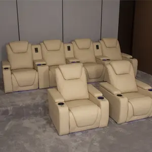 nappa leather theater seating modern home furniture electric recliners movie room recliner chair cinema sofa with storage box
