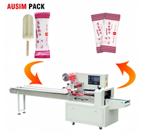 Machine d'emballage horizontale automatique pour sachets plastiques, idéale pour les glaces, les bâtonnets glacés et les sucettes glacées