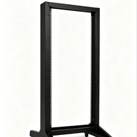 Rack de serveur mobile 24U 550*1200*120MM 19 pouces à double colonne monorail ouvert en acier laminé à froid SPCC, profondeur 120 mm