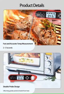 Thermomètre <span class=keywords><strong>à</strong></span> <span class=keywords><strong>Viande</strong></span> Numérique 2-en-1 <span class=keywords><strong>à</strong></span> Lecture Instantanée et Double <span class=keywords><strong>Sonde</strong></span> avec Écran LCD Rétroéclairé <span class=keywords><strong>pour</strong></span> Cuisine, <span class=keywords><strong>Four</strong></span>, Grillade, Confiserie et Barbecue Fumoir - Product Image 6