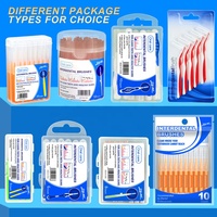 Brosse interdentaire en acier inoxydable en forme de I 2 en 1, cure-dent en plastique écologique réutilisable, soin orthodontique, nettoyage des dents, adultes, nylon