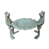 Décoration de jardin antique en forme de petite grenouille et mangeoire à oiseaux sauvages d'extérieur en fonte pour l'art paysager