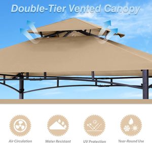 ABCCANOPY <span class=keywords><strong>Barbecue</strong></span> Gazebo 1.5X2.5 M, Abri <span class=keywords><strong>Barbecue</strong></span> Extérieur Grill Patio Auvent avec Étagères Crochets et Capot Souple Ventilé - Product Image 3