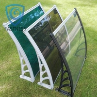 Auvent de porte et fenêtre en polycarbonate courbé avec support en acier plastique, abri extérieur contre la pluie