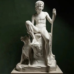 Sculpture sur pierre naturelle grandeur nature Sculpture de figure nue grecque classique Rome Statue de garçon de berger en marbre <span class=keywords><strong>blanc</strong></span> - Product Image 1