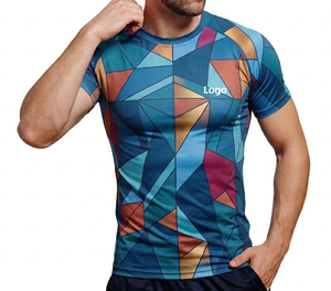 Fast Delivery All Season Men's Modal Embroidery Discharge Muscle Fit Moisture Wicking Lightweight Quick Dry Exercise <b>Tshirt</b> - Product Image 1