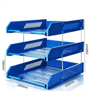 plastics Mesh 3/4-tier document tray Paper Office Document File Paper Letter Tray Organiser Holder for school office file tray