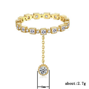 Colgante de Cristal Dorado para Mujer F152 con Cadena, Corte Brillante Redondo, Engaste de Bisel, Joyería de Compromiso, Colgantes Finos - Product Image 6