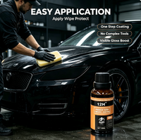 Revêtement céramique nano ultime pour voiture 12H, scellant au graphène SiO2 et quartz, résistant à la chaleur, anti-UV, brillant, kit de detailing