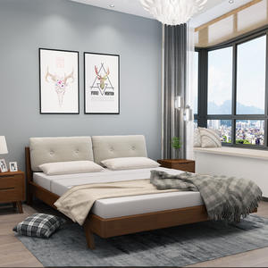 Cost-Effective Water Resistant Durable Wooden <b>Bed</b> <b>Frame</b> Upholstered Headboard Modern Furniture for Hotel Apartment Airbnb Rental - Product Image 4