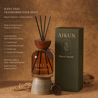 AIKUN – Ensemble diffuseur de parfum de luxe sans flamme, écologique, à huiles essentielles, arôme stable, 100 pièces MOQ, vente en gros sur mesure