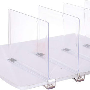 Diviseurs d'étagère en acrylique transparent Bibliothèque <span class=keywords><strong>de</strong></span> supermarché et présentoirs <span class=keywords><strong>de</strong></span> placard pour la séparation des armoires et les étagères - Product Image 4