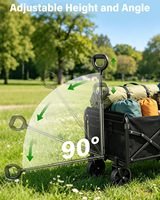 Chariot de plage pliable portable en acier robuste personnalisé pour le camping en plein air