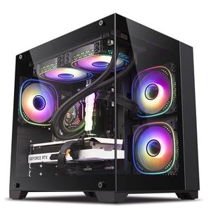<span class=keywords><strong>Gaming</strong></span> <span class=keywords><strong>PC</strong></span> Case ITX Case Computer Case & Towers OEM Custom Desktop Computer <span class=keywords><strong>Gaming</strong></span> <span class=keywords><strong>Precio</strong></span> de fábrica Gabinete de <span class=keywords><strong>PC</strong></span> de vidrio templado Doble - Product Image 2