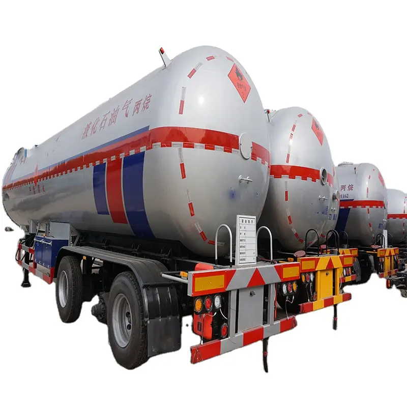 3 धुरों ASME एलपीजी Traier एलपीजी टैंक ट्रेलर एलपीजी गैस ट्रेलर गैस की बोतल धारक ट्रेलर प्रोपेन वितरण ट्रक अर्द्ध ट्रेलर बिक्री के लिए