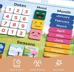 Nouveau calendrier pour enfants, tableau d'apprentissage de la météo hebdomadaire, planning visuel magnétique quotidien - Product Image 5