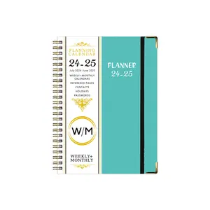 Pop High End Pink Blue Family Month 2025 Planner Weekly Calendar Notebook Custom in Stock
