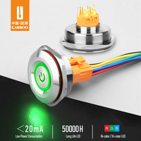 LANBOO Grand interrupteur à bouton-poussoir 40A avec verrouillage du logo d'alimentation ou momentané avec niveau lumineux IP65